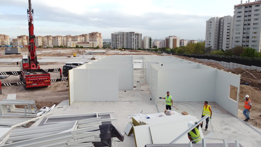 Ankara Rönesans Adliye Sarayı 3 katlı prefabrik ofis binası prefabrik hafif çelik proje - Preskon