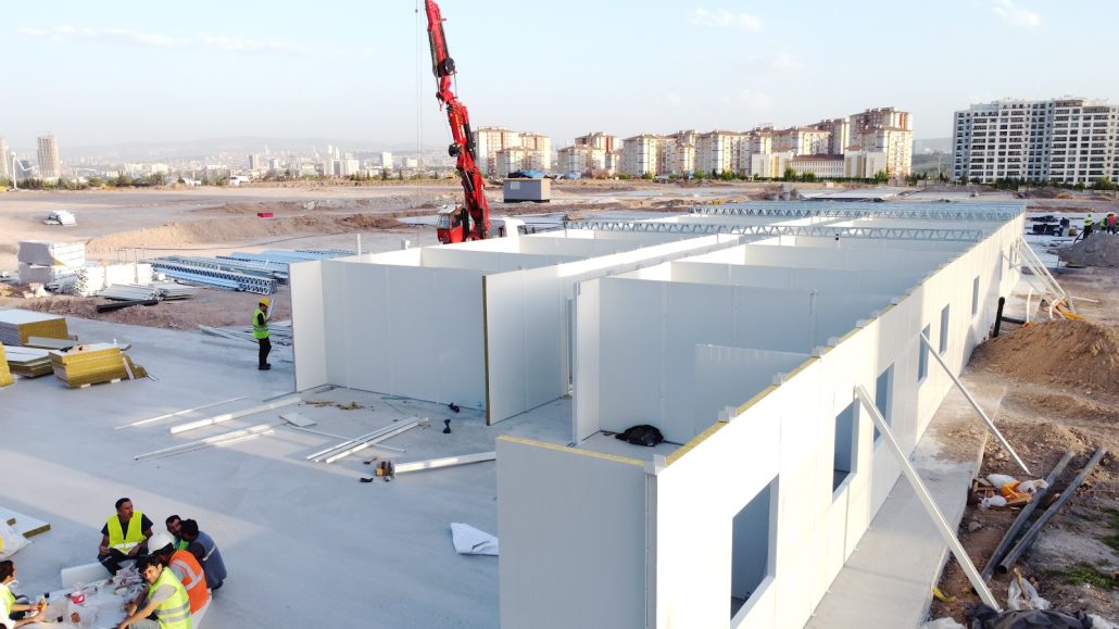 Ankara Rönesans Adliye Sarayı 3 katlı prefabrik ofis binası prefabrik hafif çelik proje - Preskon
