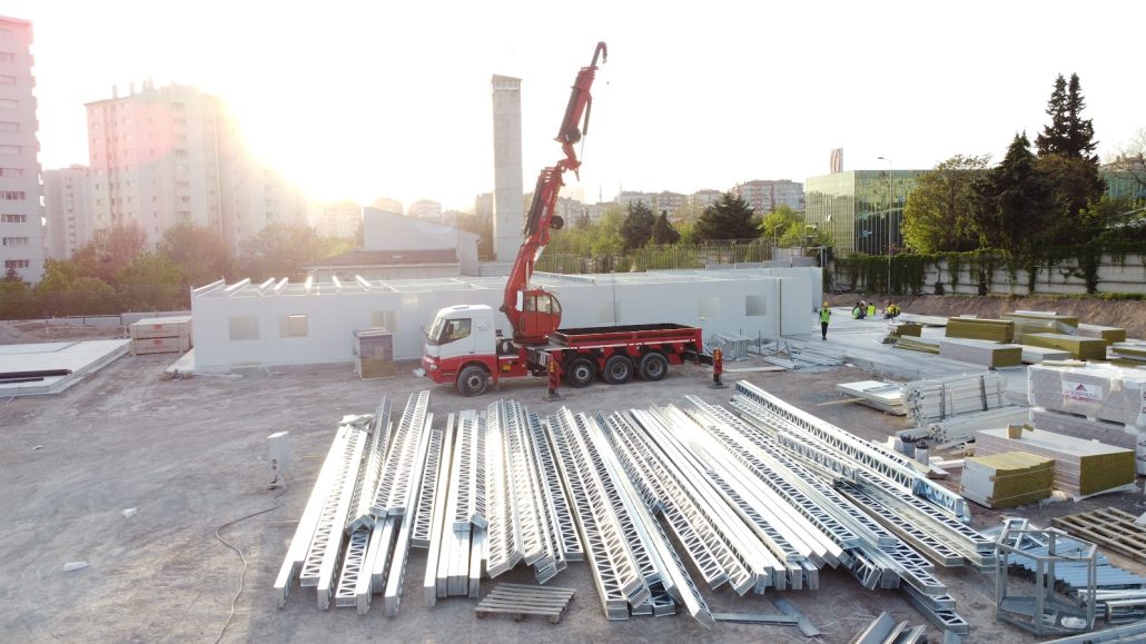 Ankara Rönesans Adliye Sarayı 3 katlı prefabrik ofis binası prefabrik hafif çelik proje - Preskon