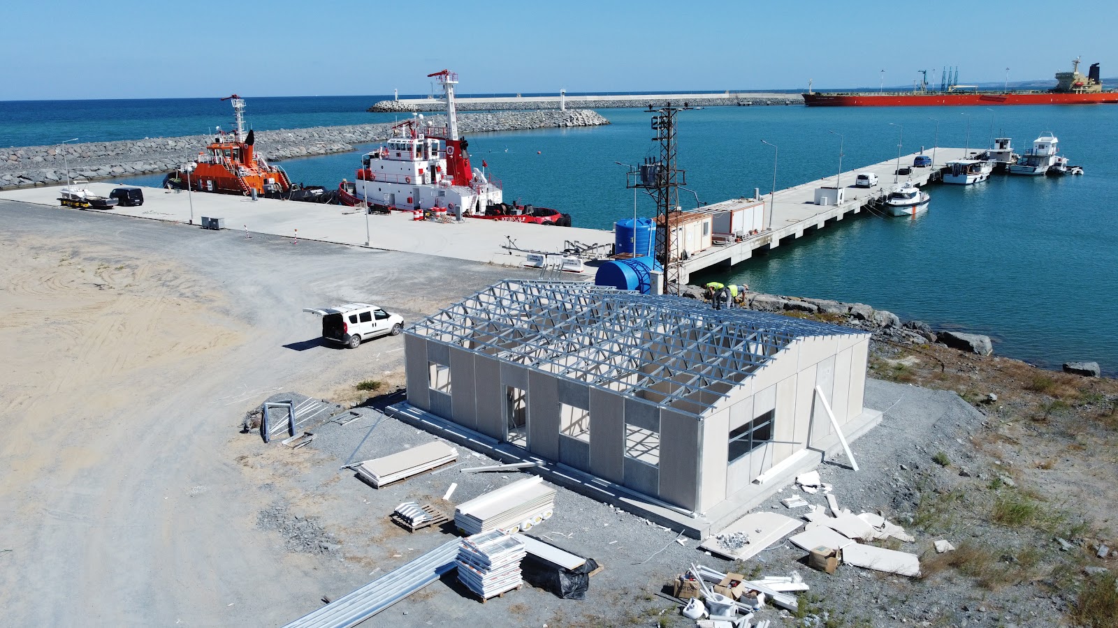 Rönesans liman yakıt ikmal ofisi prefabrik endüstriyel yapı prefabrik hafif çelik proje - Preskon